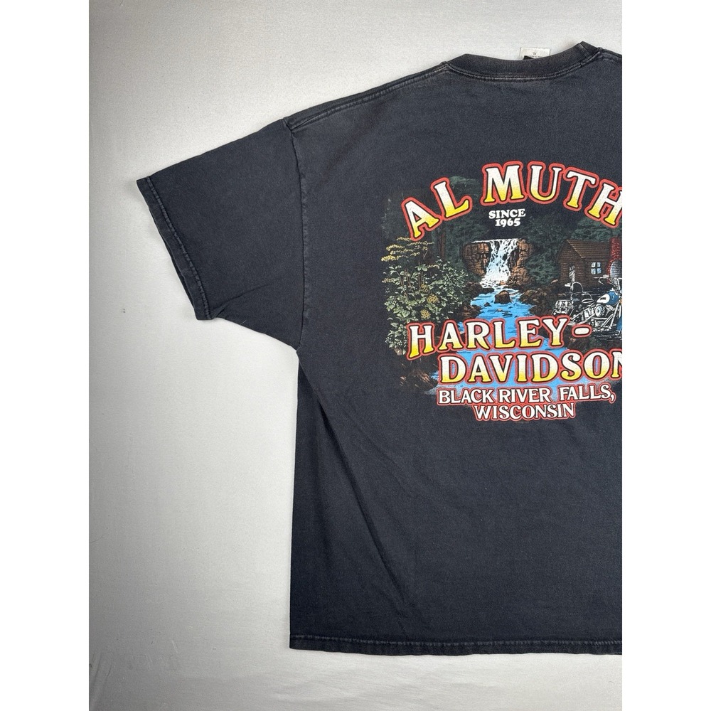 Vintage 1998 Harley Davidson Shirt USA Made Al Muth Wisconsin Back Hit XL - Picture 13 of 16